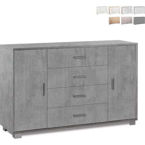 Mobile madia 4 cassetti e 2 ante h86 l136 p41 cm colore cemento 775k sarmog - Sarmog (1/5)