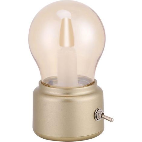 Ampoule LED portable vintage rechargeable par USB, idéale pour la maison, le bureau ou les voyages (dorée) (SKU produit : 96650176 SKU Offre : CJ-20250715-YD44) (1/5)