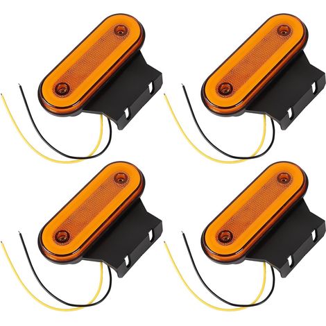 Feux de Gabarit LED Jaune 12V/24V - 4PCS  1200lm IP67  Étanche Anti-Choc  pour Remorque Camion Caravane  Installation Facile (1/5)