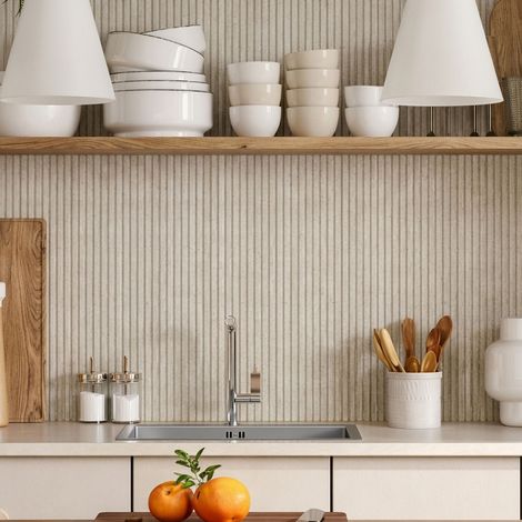 Panel revestimiento pared 270x12.2x0.9 cm efecto piedra 3D poliestireno Calora Stone Line Loam (0.33 m²) (1/5)