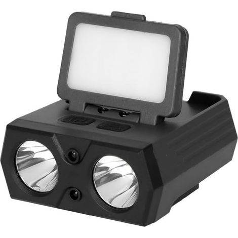 Lampe frontale rechargeable, lampe frontale LED à clipser, 2 000 lumens, avec interrupteur à capteur de geste, 5 modes, lampe de poche à clipser pour casquette à visière, chapeaux rigides, accessoires