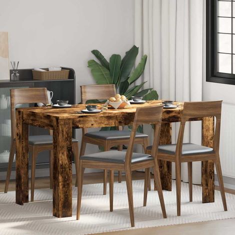 vidaXL Table à manger chêne fumé 140x74,5x76 cm bois d'ingénierie (1/5)