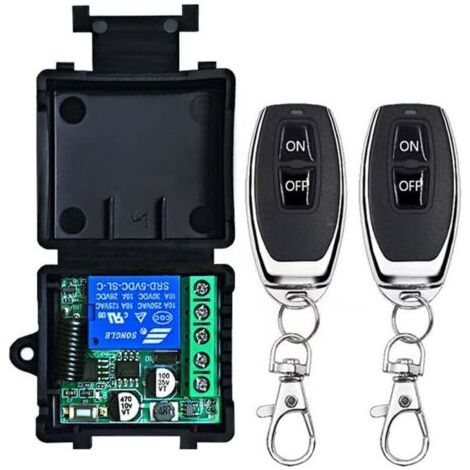 Interrupteur de Télécommande sans Fil 433MHz 230V 220V 240V Récepteur de Relais de commande à distance à 1 Canal avec 2 Émetteurs télécommandes Contacts sans potentiel Contrôleur de Relais (1/4)