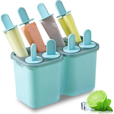 Moule à Popsicles Glacés Crème Glacée Réutilisable Libération Facile pour Enfants Moules Maison de Nombreuses Formes 8 Pièces (1/5)