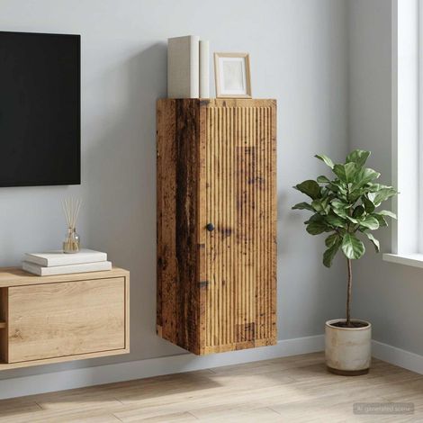 vidaXL Mobiletto a muro Legno antico 33 x 34,5 x 90 cm (1/5)