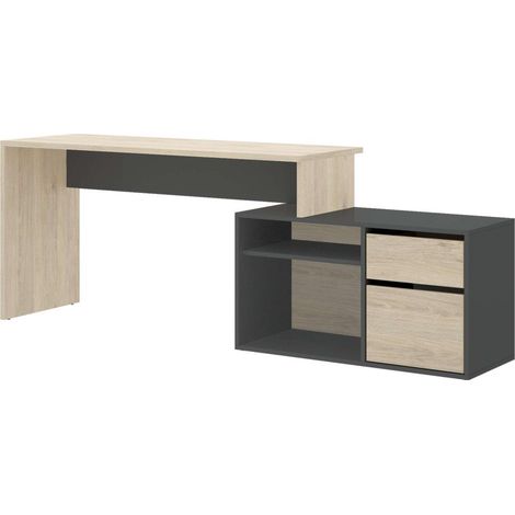 Mesa de despacho Santa Elena en natural-grafito 75 cm(alto)139 cm(ancho)50 cm(fondo) (1/5)