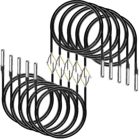 10 wasserdichte DS18B20-Temperatursensoren, digitales Thermokabel, Temperaturbereich (-55 °C bis + (1/5)