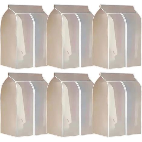 Lot de 6 sacs à vêtements transparents à suspendre pour robes de mariée Trench - Organisateur respirant et lavable 60 x 30 x 90 cm (1/5)