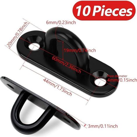 10 Pièces Pontet Inox,Crochet Inox M6,Fixation Plafond,Crochet Plafond,Anneau de Fixation en Acier Inoxydablepour Plafond Mural Balançoire Hamac (1/5)