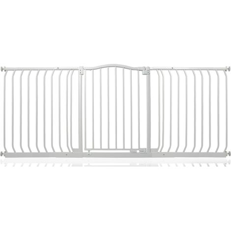 Bettacare Curved Top Dog Gate, 179cm - 188cm, Matt White, Pressure Fit Pet Gate for Dog and Puppy, Pet and Dog Barrier