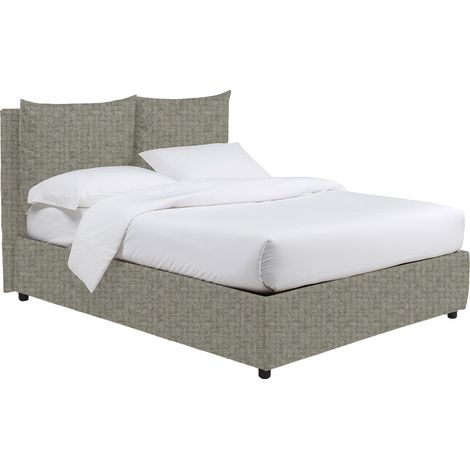 Letto Singolo Penrith, Sfoderabile, Contenitore Made in Italy, Grigio