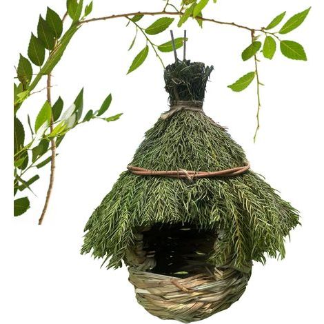 Vogelhäuser für draußen Gras Vogelnest Handgewebtes (1/5)
