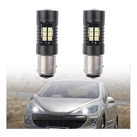 P21/5W LED Drl Feux Diurnes Ampoules 308 408 3008 5008 RCZ C4 II DS4 BAY15D 1157 Lumière Du Jour, Drl Feux Diurnes P21/5W Led Feu De Stationnement (1/5)