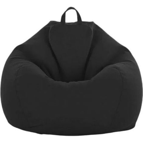 Fauteuil de Pouf Poire Classique Intérieur 100x120cm,Pouf sans Remplissage,Grand,Housse de Pouf Poire Adulte et Enfants XL Noir