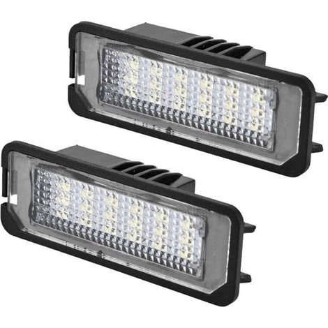 Compatible avec Golf 4 5 6 7 Polo Scirocco 18 Smd Led Plaque D'immatriculation Lampe Approbation E-mark Canbus Sans Erreur 2 Pièces (1/5)