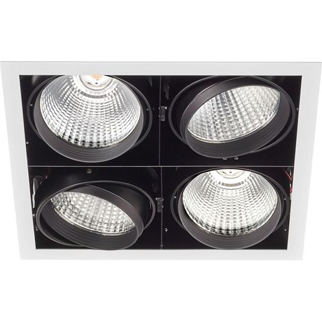 KIT QUADRA QUATRO -Downlight orient. blanc 4 mod. LED 34W 4000K 40° 3400lm incl ARIC 51183 (1/3)