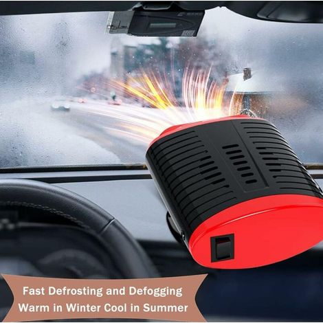 Radiateur soufflant Chauffage Voiture Pare-Brise de Dégivreur de Voiture, Refroidisseur de Voiture Portable, avec Support Rotatif à 360 Degrés Chauffage Voiture Allume Cigare (1/4)