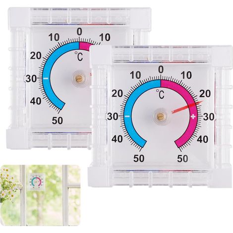 2 Pcs Termómetro Exterior de Ventana, Termómetros Adhesivos para Ventanas (1/5)