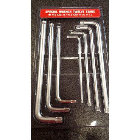 SET CHIAVI XZN MILLERIGHE A ''L'' - CHIAVE SPLINE EXTRA LUNGHE - M5/M12