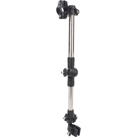 Support Parapluie Fauteuil Roulant, Fixation Inclinable Résistante aux Chocs, Pince Renforcée pour Vélo Poussette, Support Universel (1/5)