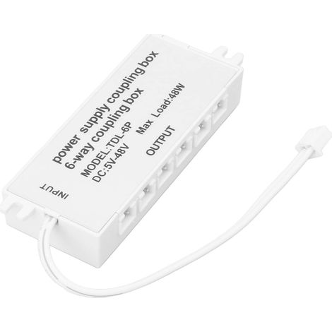 Boîte de Couplage à 6 Voies Port Xh2.5 Ledconnector Boîte de Jonction Répartiteur d'alimentation 48W 48V Sous-ligne 6 Voies 5 48V Charge Maximale Spécification du Connecteur d'alimentation. (1/4)