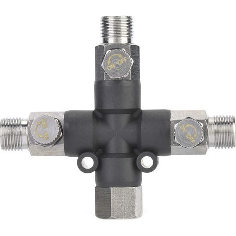 Raccord Aérographe Connecteur à Trois Voies Accessoire pour Aérographe 1/8'' Raccord de Séparateur d'Air pour Raccordement d'Aérographe et de Pompe à Air (1/5)
