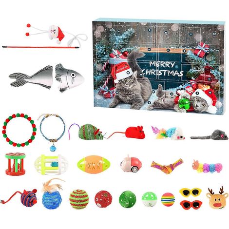 Calendrier de l'Avent pour chat - Jeu interactif amusant à collectionner - Accessoires pour chat (1/5)