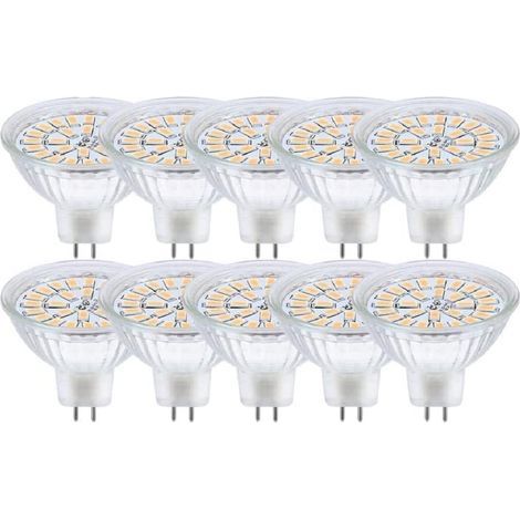 GU5.3 LED Bulb, MR16 LED 12V 3W Equivalent to 30W Halogen Lamp Warm White 3000K, Non-Dimmable LED Spot Bulbs, Pack of 10 [Energy Class F] (1/5)