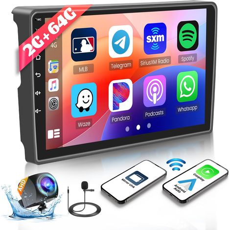 2G+64G Android 15 Autoradio pour Berlingo B9/Partner 2008-2017, Radio CarPlay Android Auto avec 9" Écran Tactile, Navi GPS avec WiFi Bluetooth FM/RDS Caméra Arrière Mic (1/5)
