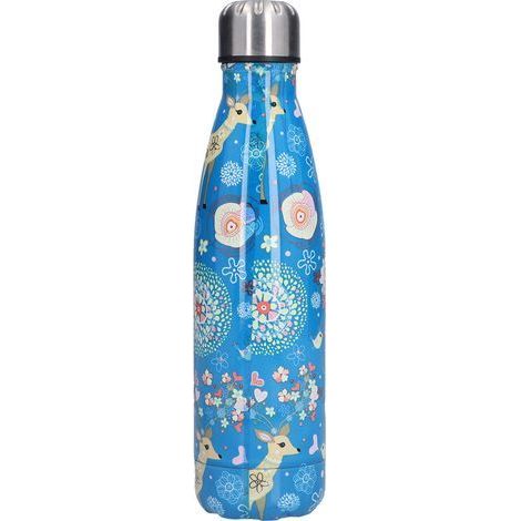 Isolierflasche aus Edelstahl für heiße und kalte Getränke – Blue Right Deer Design (1/5)