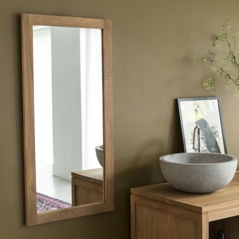 Miroir en bois de Teck Bahya Duo 100x50 (1/4)