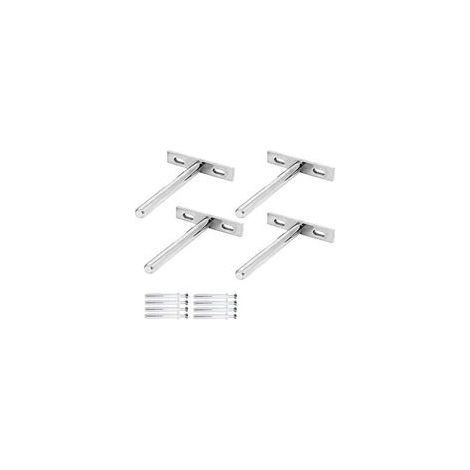 4 Pièces Supports d'Étagère Flottants Invisibles Fixation Cachée Support d'Étagère Murale en Forme de T pour Fixer des Supports d'Étagère en Bois Étagères Invisibles de Bricolage en Bois-