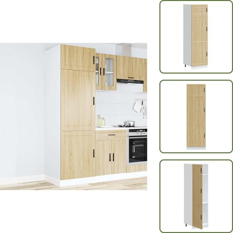 Armadio con porte - vidaXL Armadio da Cucina Porto Rovere Sonoma in Legno Multistrato - Armadio con piedini regolabili