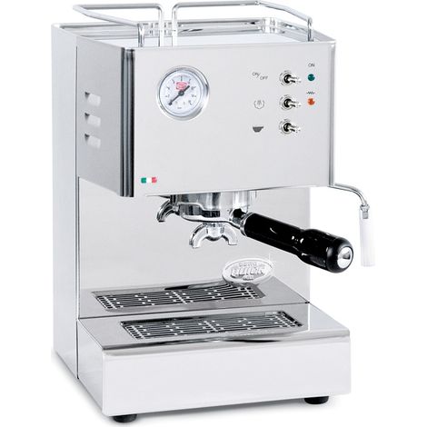 Cafetera expreso Quick-Mill de acero inoxidable con diseño elegante