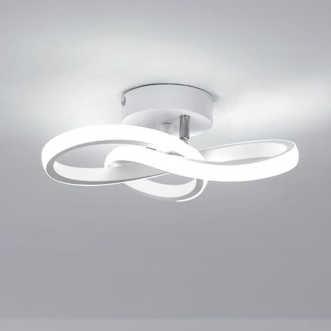 Plafonnier LED 22W 6500K Blanc 25cm Salon Chambre Luminaire Plafonnier 2475LM, Aluminium, Design Courbé, Moderne, pour Cuisine et Couloir (1/5)