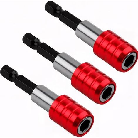 Set di 3 portainserti magnetici con attacco esagonale da 60 mm per trapani elettrici, avvitatori elettrici, cacciaviti manuali, in acciaio resistente (1/5)