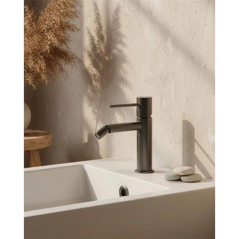 Rubinetto bidet senza scarico ottone grigio metallico Memo (1/3)