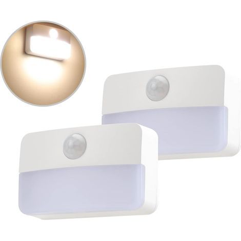 Night light with motion detector, sensor light, 2 LED cabinet lights, battery operated accent lamp, warm white (1/5)