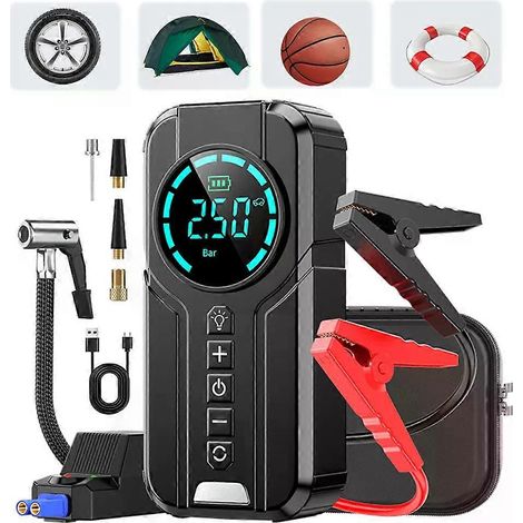 Mini-Reifenfüller (150 PSI), USB-wiederaufladbar, 4-in-1-kabellose Luftpumpe für Auto, Motorrad und Fahrrad – Ball-JXLGV (1/4)