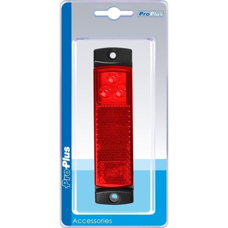 Luce di posizione anteriore 1224v rossa 126x30mm led in blister (1/5)