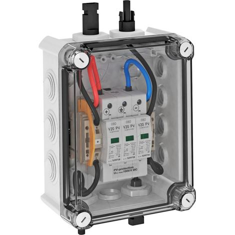 OBO Bettermann Caja de conexión del generador 1x1 string fotovoltaico a 1 MPP+MC4 inversor 1000V DC gris claro RAL 7035, 5088554