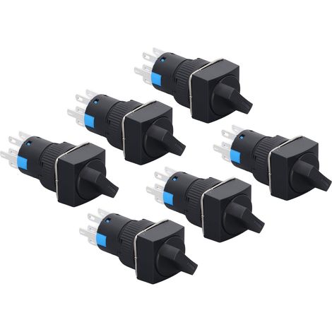 Interrupteur rotatif lumineux 3 positions carré BERM/BEM-LA16-22XD/31-F, 16mm, 220V, 25 pièces, voyant vert (1/5)