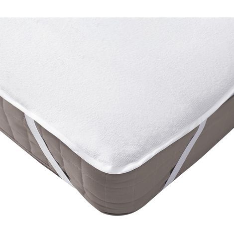 Protège-matelas imperméable à attaches – Tissu 80 % coton – Dimensions 90 × 200 cm (1/5)