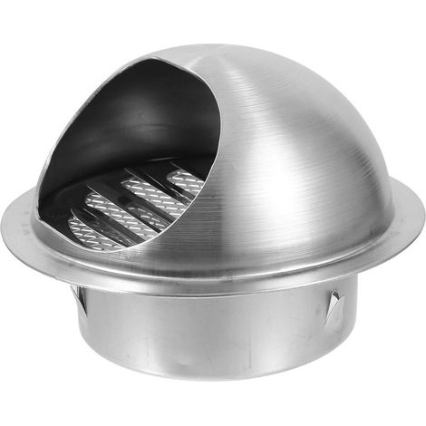 Capuchon de Ventilation Mural Acier Inoxydable Design Minimaliste Résistant et Décoratif pour Salle de Bain Cuisine Sortie Air Ronde Protège la Pluie et Assure une Aération (1/5)