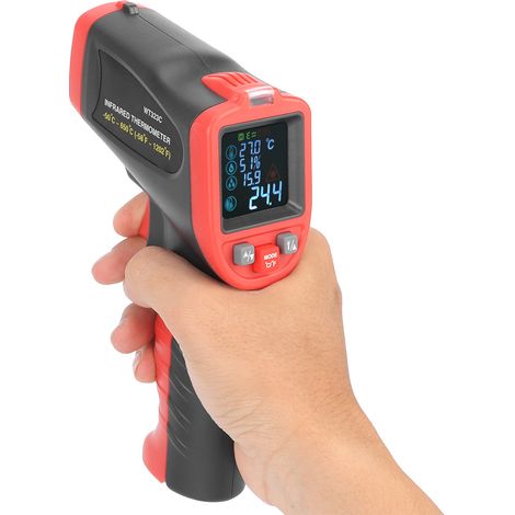 Thermomètre infrarouge numérique sans contact portable industriel 50℃-650℃ avec thermocouple K (1/5)