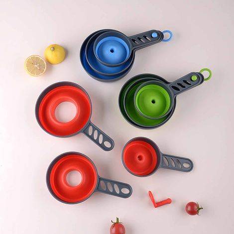 Entonnoir Cuisine - Entonnoir En Silicone - Pour Bocaux Mason Et Bouteilles - Large Et Moyen - Lot De 3 (1/4)