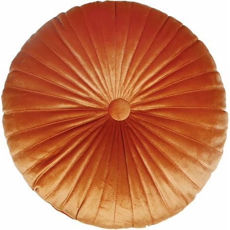 Oreiller Rond Oreiller de Sol Couleur Unie Coussin en Peluche Coussin décoratif Oreiller en Peluche Oreiller de Lecture Coussin décoratif Coussin de Voiture Sofa siège Coussin (35CM, Orange) (1/5)