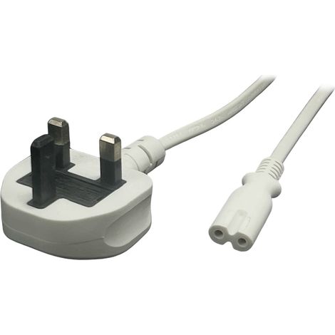 POSAC-C7UK18WH: POS AC-UK-Kabel C7-YJT2[2,5A]-BS1363-YJ08[3A] H03VVH2-F2G0,75 L=1800 weiß