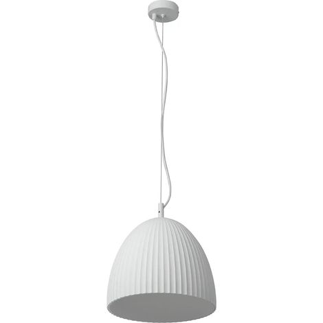 [NEUWERTIG] B-Ware Osram Hängelampe Pendelleuchte Weiß Gips E27 Decor Plaster Routes Bell Lampe