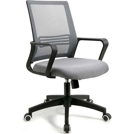 Silla despacho de diseño moderno, giratoria, elevable acabado gris, 113-123 cm(alto)60 cm(ancho)61 cm(largo) (1/5)